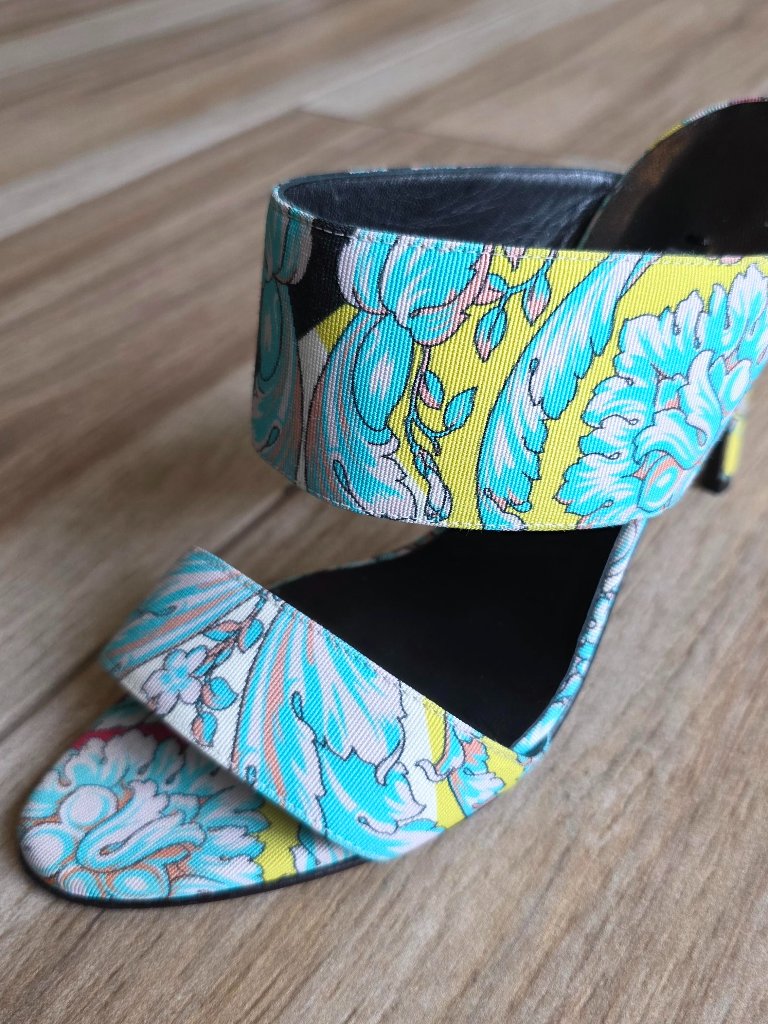 Versace Baroque Multicolored Sandals Shoes Eur. 38
